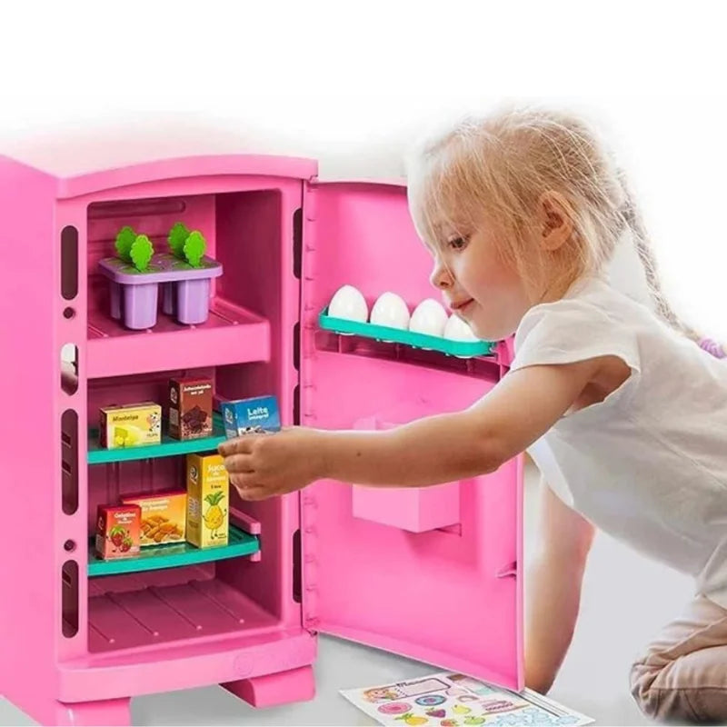 Geladeira De Brinquedo Sonho de Menina Com Diversos Ingredientes