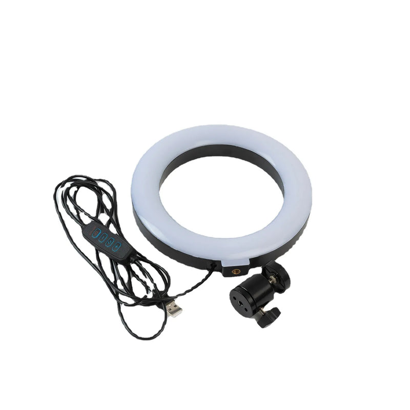 Ring Light Led Mesa Iluminador Pequena 6 Polegada Tripé 16cm Acessórios iluminação