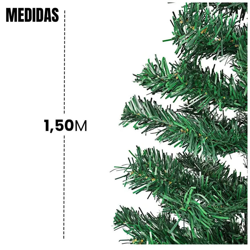 Árvore De Natal 150cm Média Pinheiro com Base Metal 380 Galhos Luxo