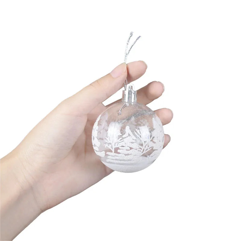 6 Bolas Transparente decoração da árvore de natal de natal