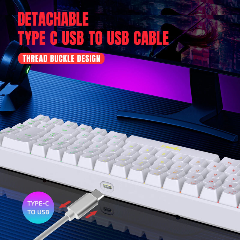 Teclado com fio Mini Gaming, K68 RGB Streamer,19 teclas, sensação mecânica para jogo ou escritório