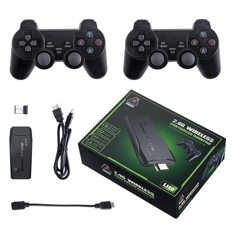 Videogame Stick 10mil Jogos 64gb 2 Controles Sem Fio Console Original Portátil Retro Antigo